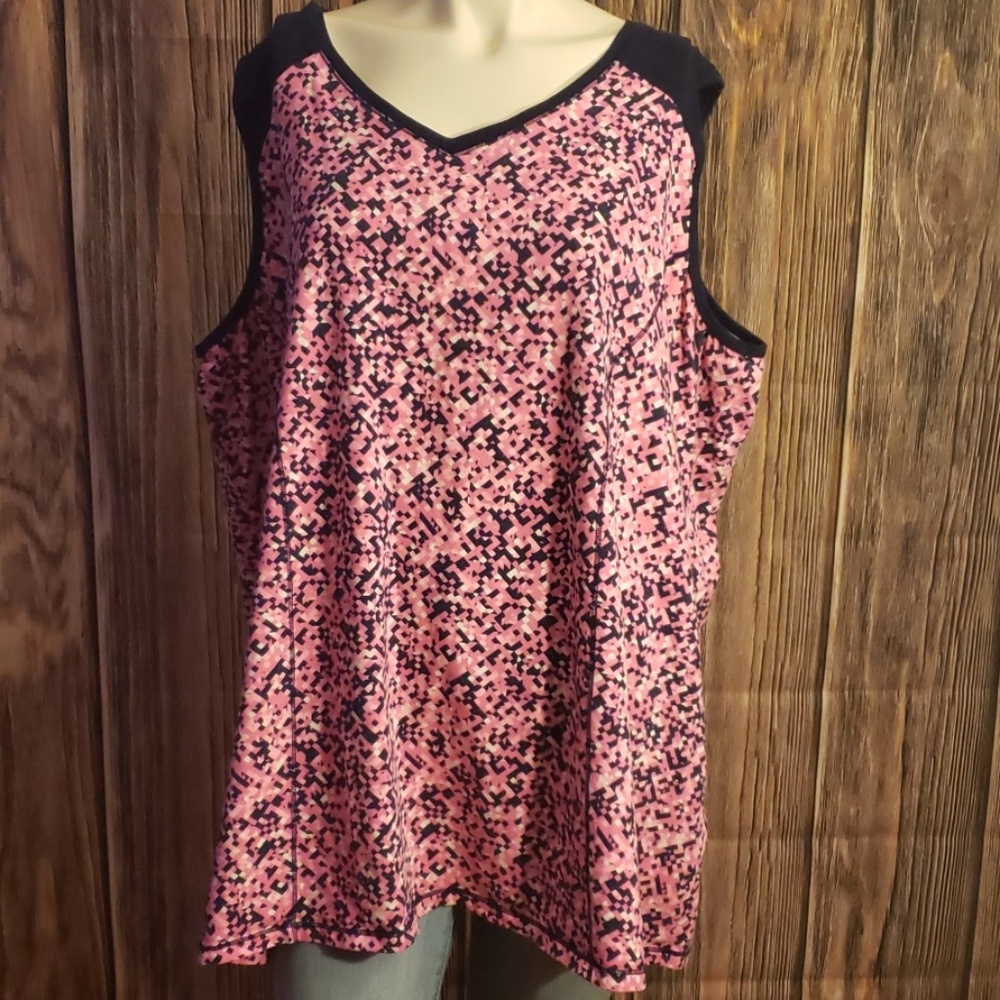 Catherines sleeveless shirt pink and blue size 3X